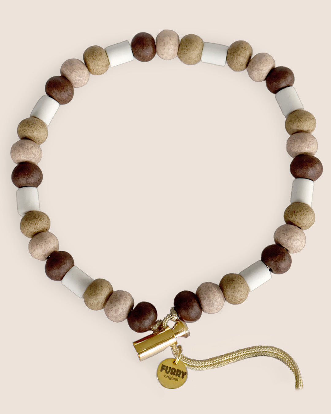 Natuurlijke Anti-tekenketting 'sand stone' Furry Original
